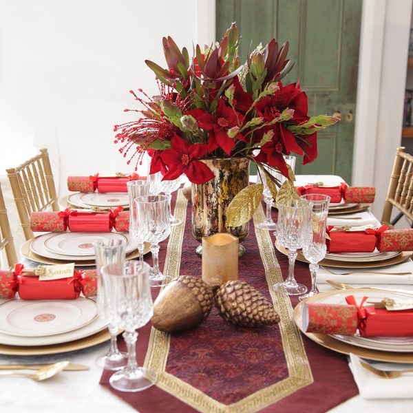 Christmas Royal Brass Tablescape
