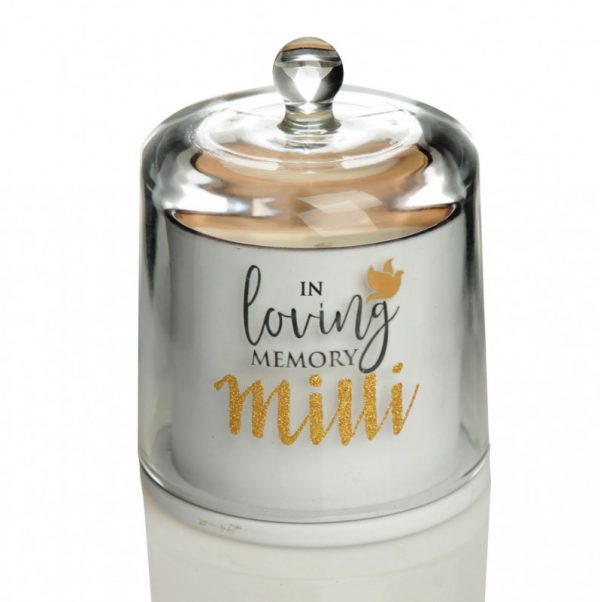 In Loving Memory Milli Cloche Candle on White