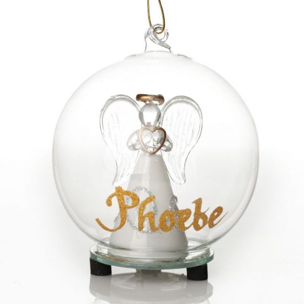 Personalised Angel with Heart Light Up Ball