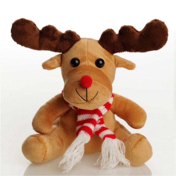 Plush Reindeer Toy with red and white scarf