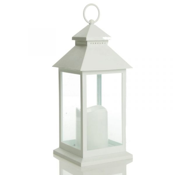 Lantern with Flameless Candle with White Background