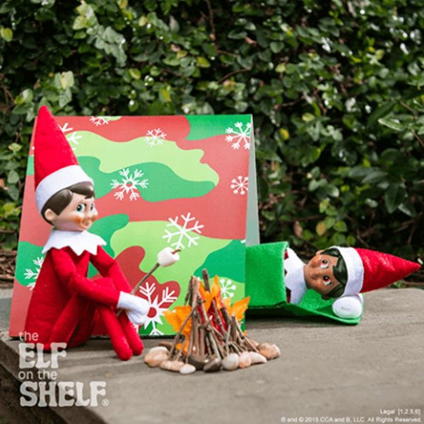 Elf Dolls Having a Picnic with tent and Bon bon Fire with marshmallow