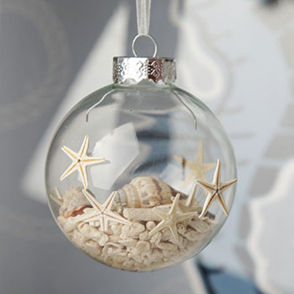 Christmas By the Sea Craft Bauble with Small Seasells and Starfish inside