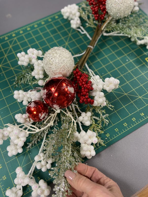 Snowy Christmas Garland with Red Berry