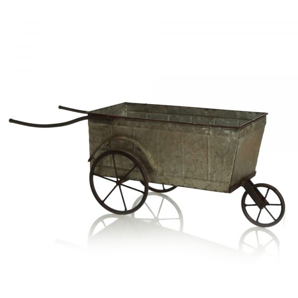 Metal Wheelbarrow Placed in a White background