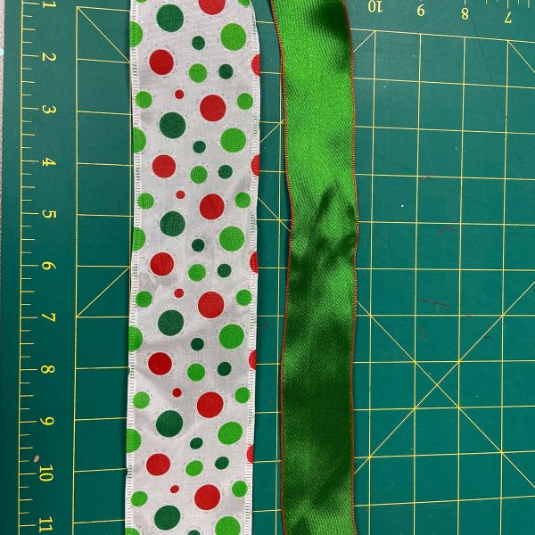 DIY Wreath Kits Cut Ribbon Green and Polka Dots