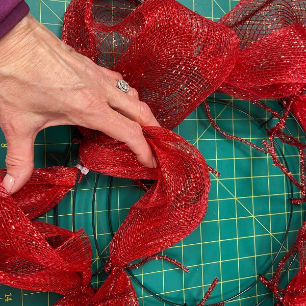 DIY Wreath Kits Deco Mesh Pouf Transfer Inner Ring Red