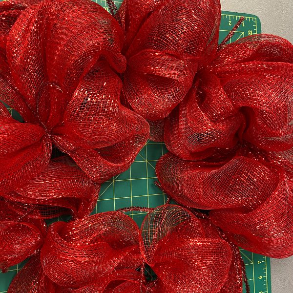 DIY Wreath Kits Deco Mesh Poufs Rings Complete Red