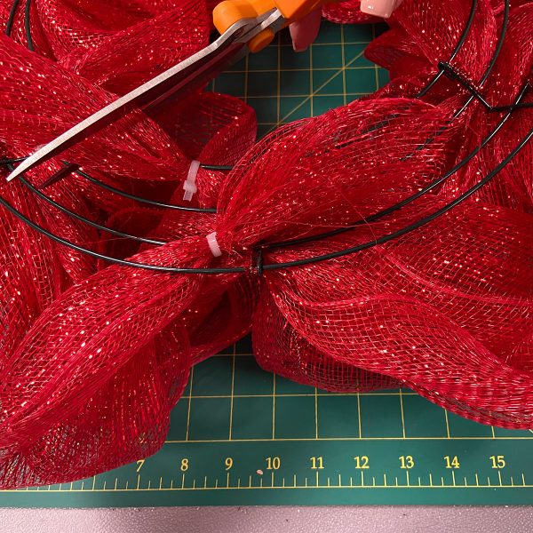 DIY Wreath Kits Push Through Cut Red with Scissors