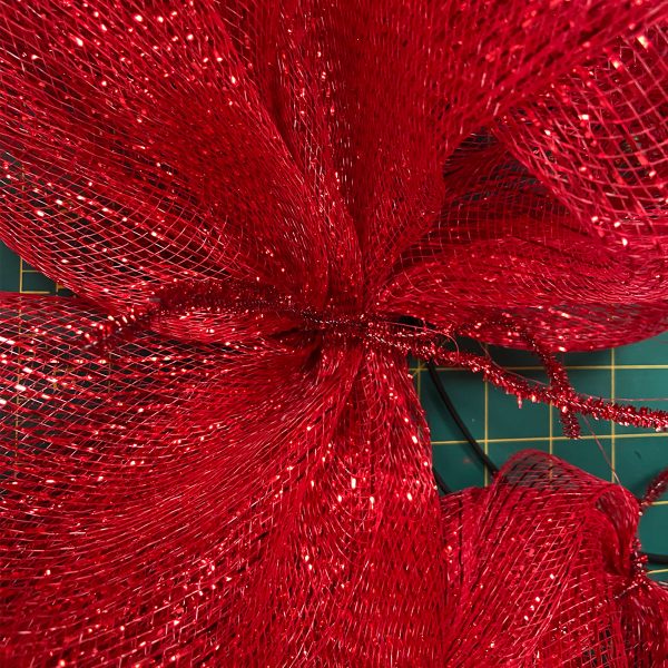 DIY Wreath Kits Secure Deco Mesh Closeup Red