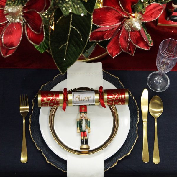 Nutcracker Christmas Navy Charger Plate with Gold Trim
