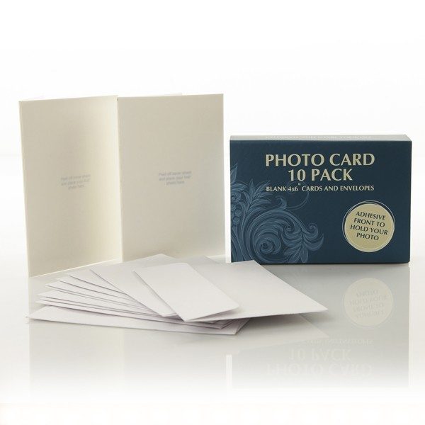 Photo Card 10 Pack 4x6 Cards and Envelopes Adhesive Front to hold your photo