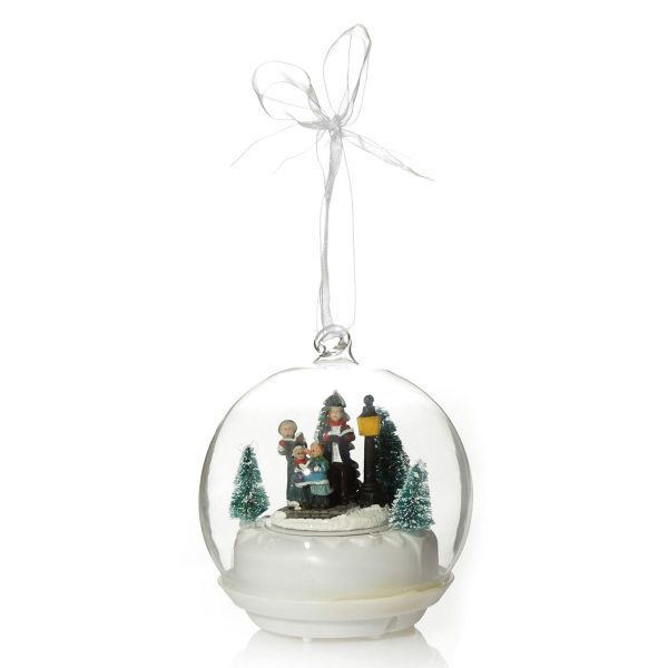 Lightup Carol Singers Ornament Bauble with white background