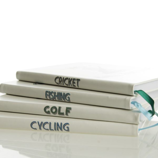 Personalised Sports Notebook Cricket, Fishing, Golf and Cycling