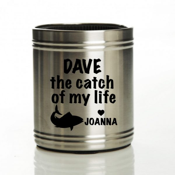 Personalised Stainless Steel Stubby Cooler Catch of my life
