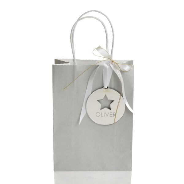 Personalised Star Cutout Christmas Decoration Gift Bags