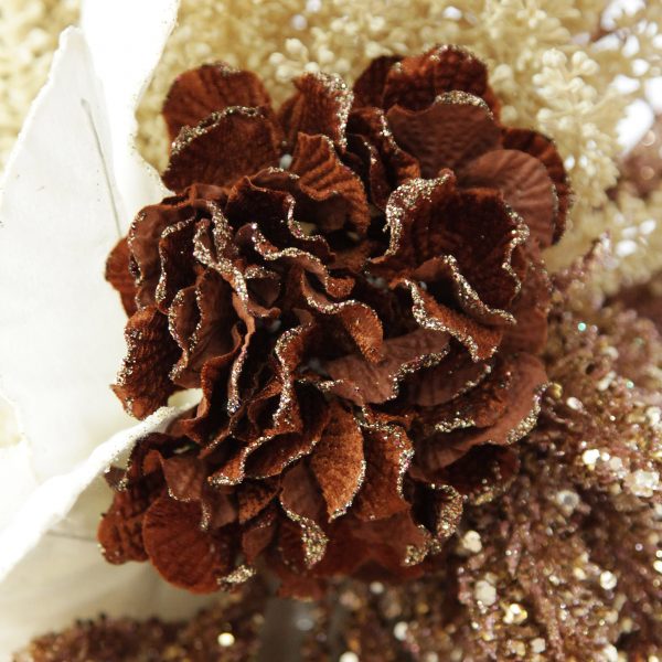 Boho Glam Christmas Brown Hydrange Flower Stem