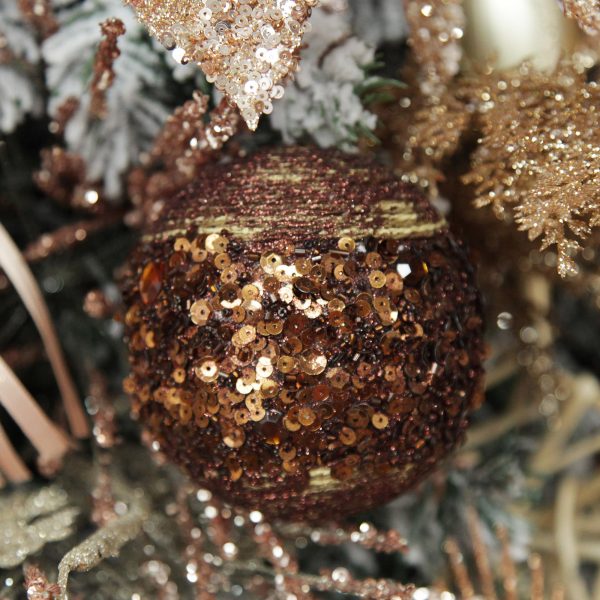 Boho Glam Chrismtas Chocolate Glitter Sequin Christmas Ball Sqaure