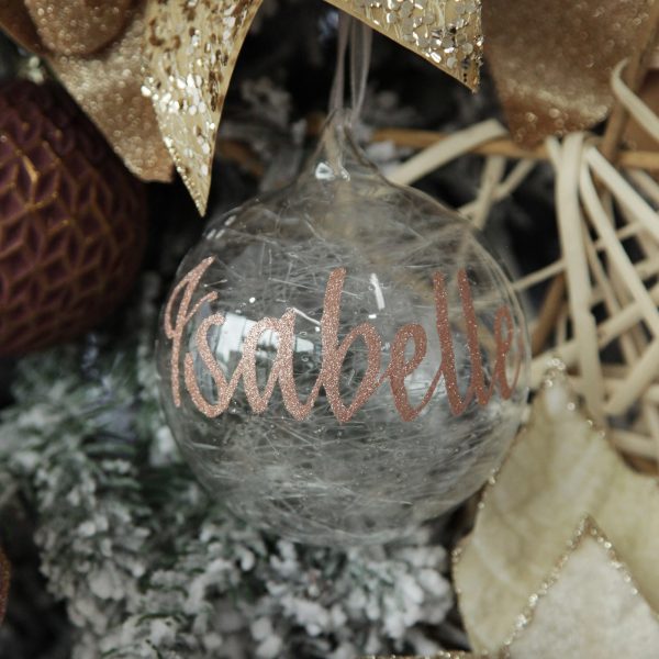 Boho Glam Chrismtas Icicle Glass Personalised Chrismtas Bauble Square