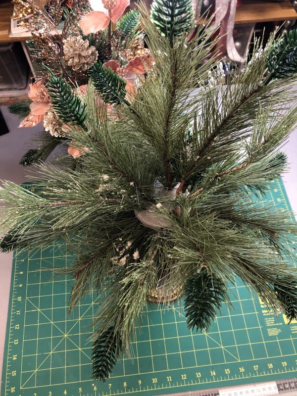 Boho Glam Chirstmas Floral Urns - 8A Adding Lots of Greenery