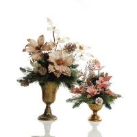 Boho Glam Christmas Floral Urns Complete Both