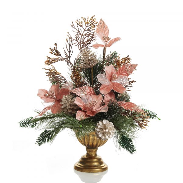 Boho Glam Christmas Floral Urns Complete Small