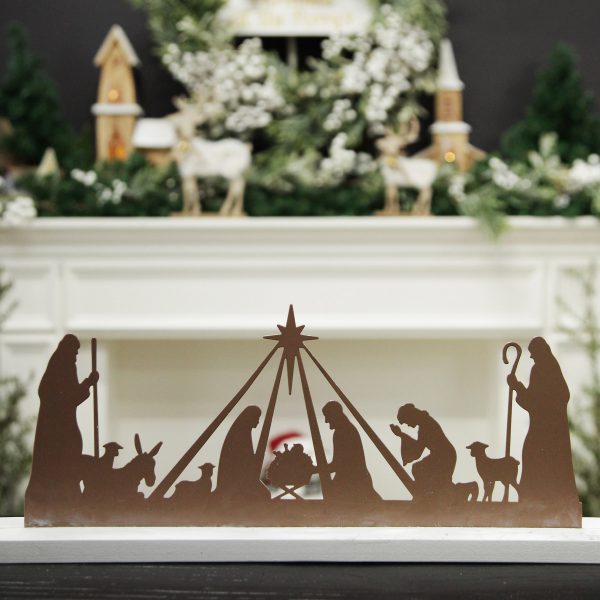 Farm Fresh Christmas Metal Cutout Nativity Scene Ornament