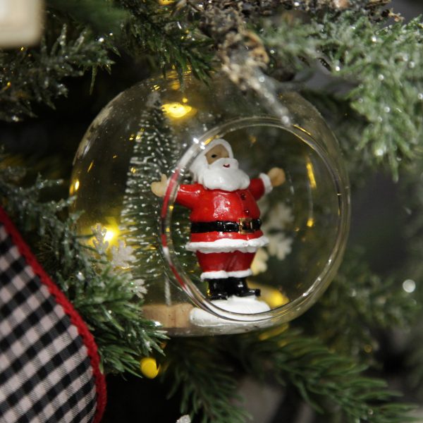 Farm Fresh Christmas Open Glass Christmas Ornament with Santa with Open Arms