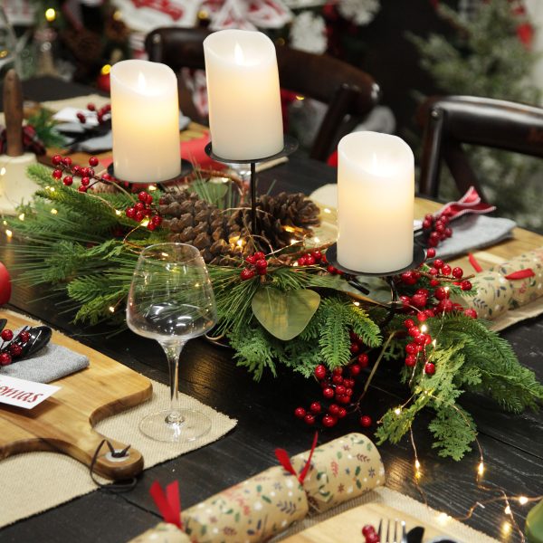 Farm Fresh Christmas Table with Candles