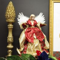 Nutcracker Christmas Deluxe Nutcracker Red and Gold Angel Tree Topper Ornament