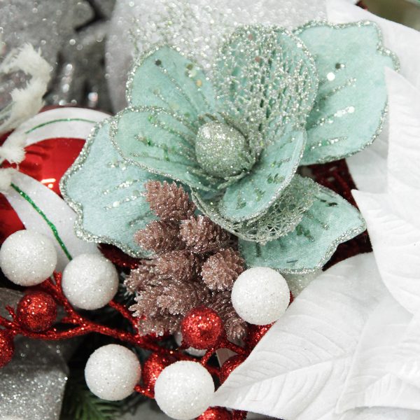 Peppermint Candy Christmas Decorated Mint Flower Clip