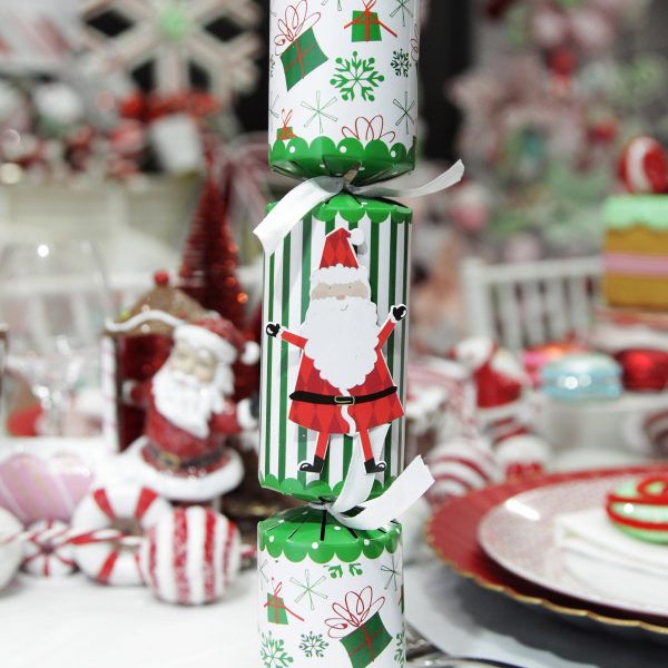Peppermint Candy Christmas Festive Striped Santa and Reindeer Bon Bons