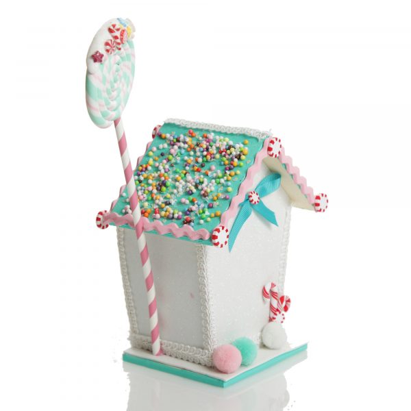 Peppermint Candy Christmas Gingerbread House Pastel Complete Side