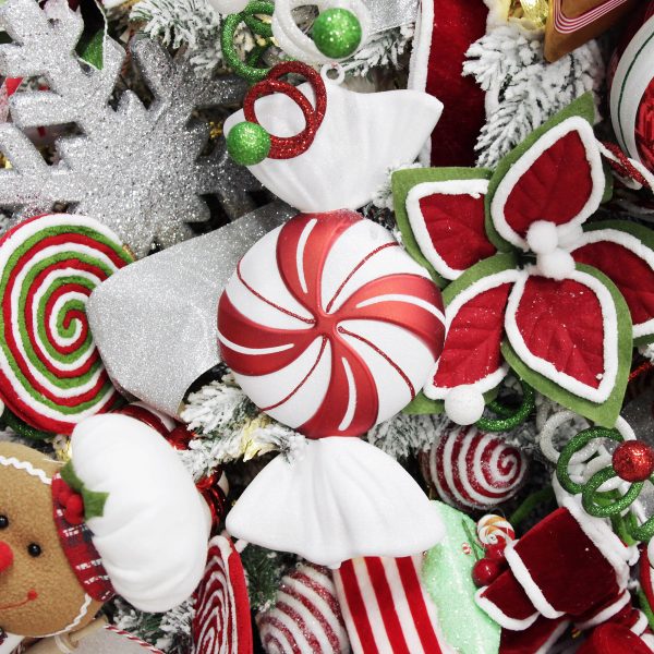 Peppermint Candy Christmas Large Red and White Swirl Peppermint Candy Hanging
