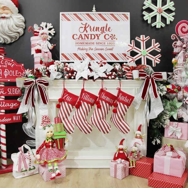 Peppermint Candy Christmas Candy Cane Stripe Christmas Stockings Free Poster Download