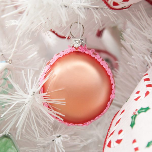 Peppermint Candy Christmas Pink Glass Macaron Christmas Tree Decoration