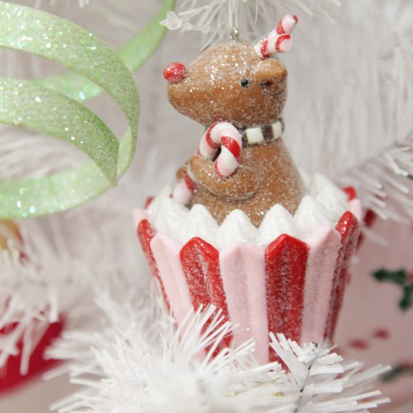 Peppermint Candy Christmas Reindeer Cupcake Christmas Tree Decoration
