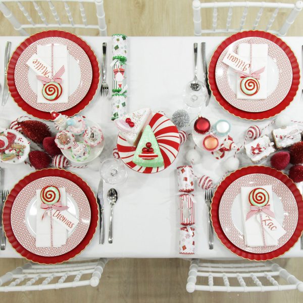 Peppermint Candy Christmas Table Setting and Decor