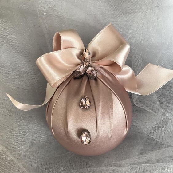 Pinterest Craft - Wrapped Bauble with gems added