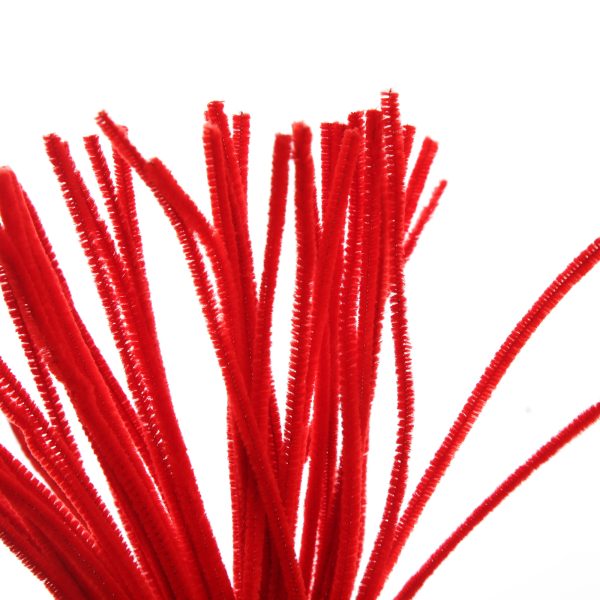 Red Chenille Stem Pipe Cleaners Pack of 50