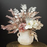 Boho Glam Christmas Console Vase Flowers Sprays