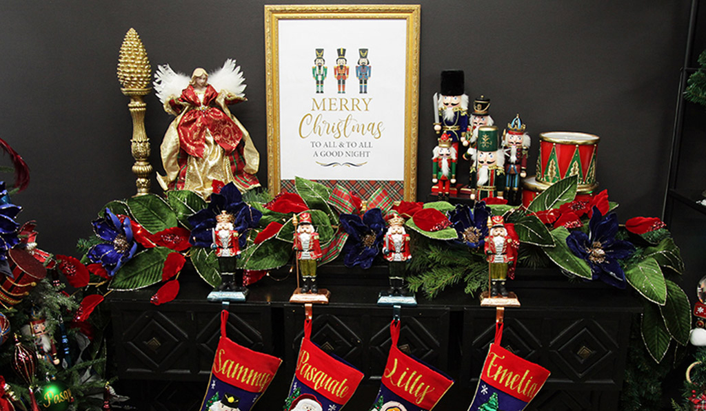 Nutcracker Christmas Mantle with Free Poster Download