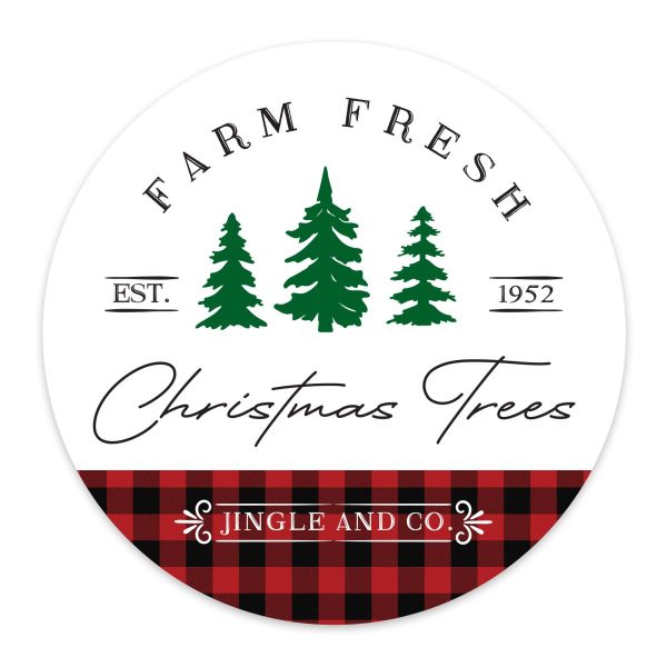 Farm Fresh Christmas Tree Wreath Plaque Check