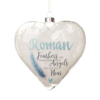 Feathers are reminders saba on feather heart personalised with white background