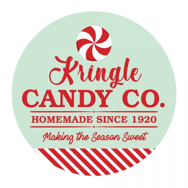 Kringle Candy Co Christmas Wreath Plaque Minth