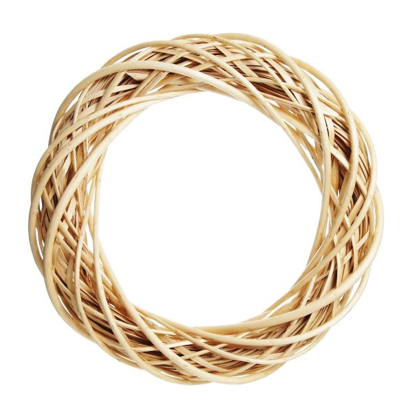 Natural Rattan Wreath with White Background