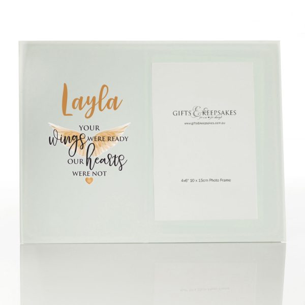 Personalised White Glass Photo Frame Your Wings Were Ready