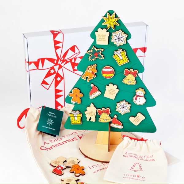The Inspire Charity Kindness Advent Calendar with Christmas Stocking and Christmas Box