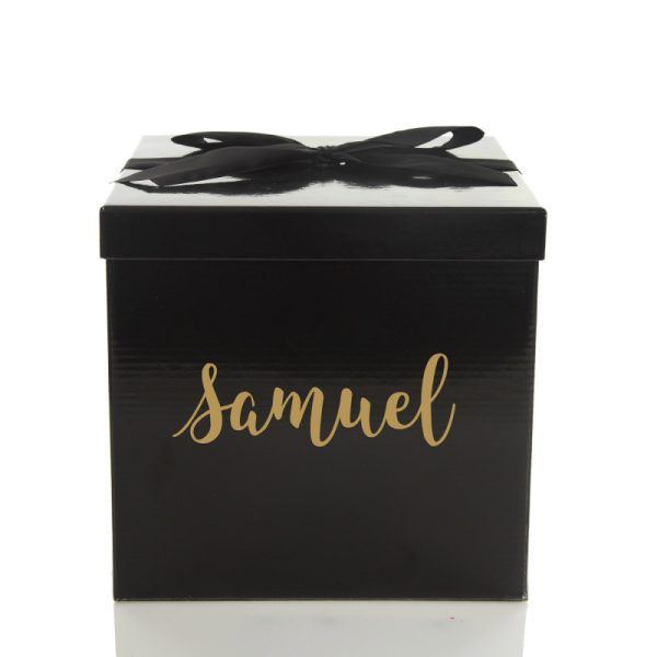 Personalised Black Gift Box with Bow Name Samuel