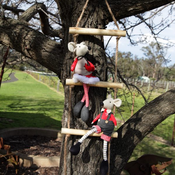 Bush Christmas Natural Driftwood Tree Shaped Rope Ladder Hanging Ornament